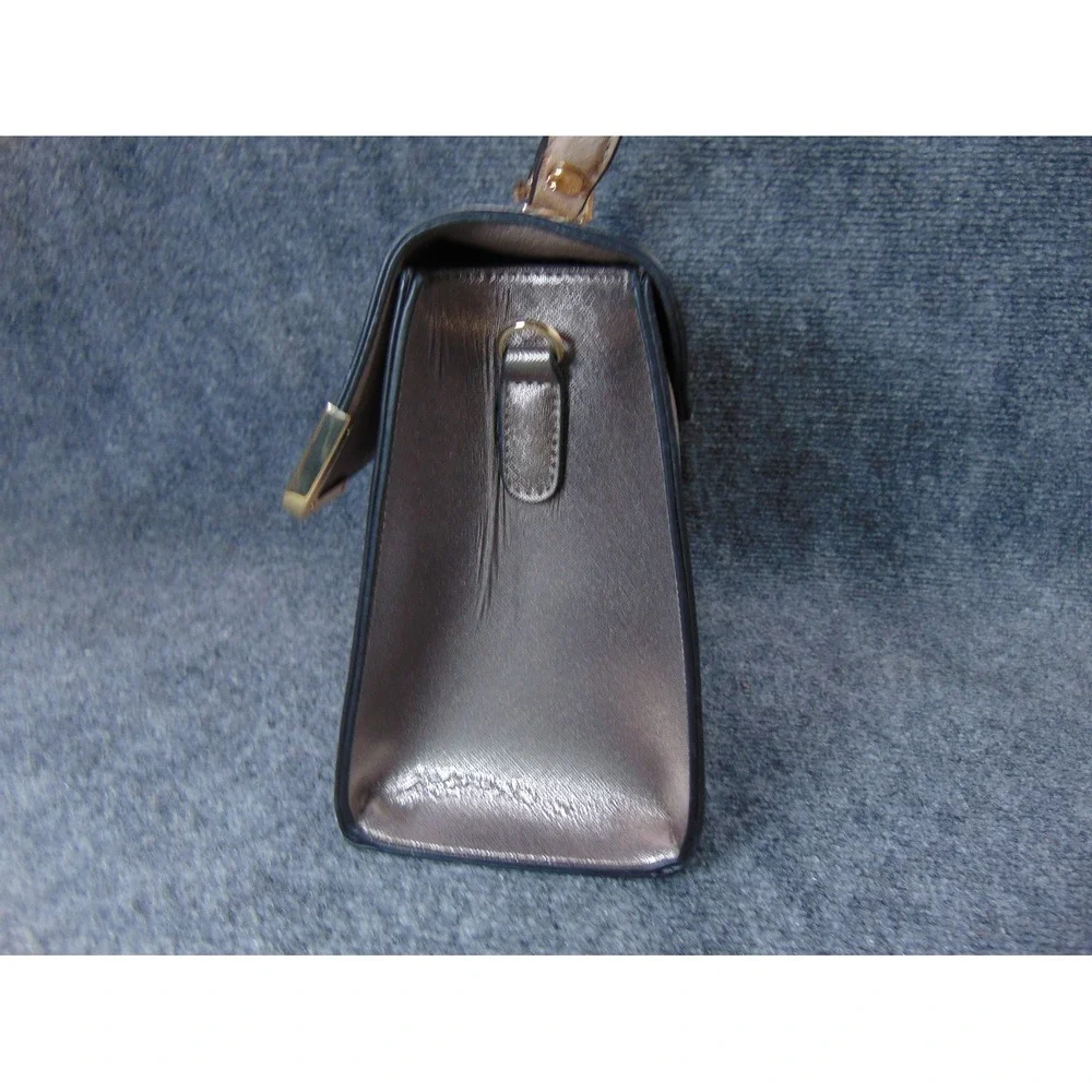 Dune‎ London Satchel Bag Taupe Snakeskin Metallic Crossbody Pouch FLAW READ